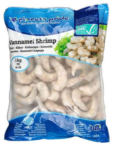 SHRIMP Vannamei Shrimps peeled shell ( 16/20 )