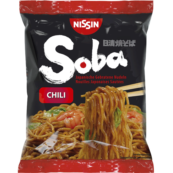Nissin Instant Soba Noodles chilli , 3 X 110 G